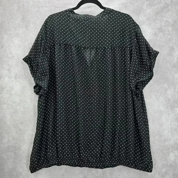 Torrid Black Sheer Polka Dot Blouse Shirt Top Plus Size 3XL - Picture 2 of 6